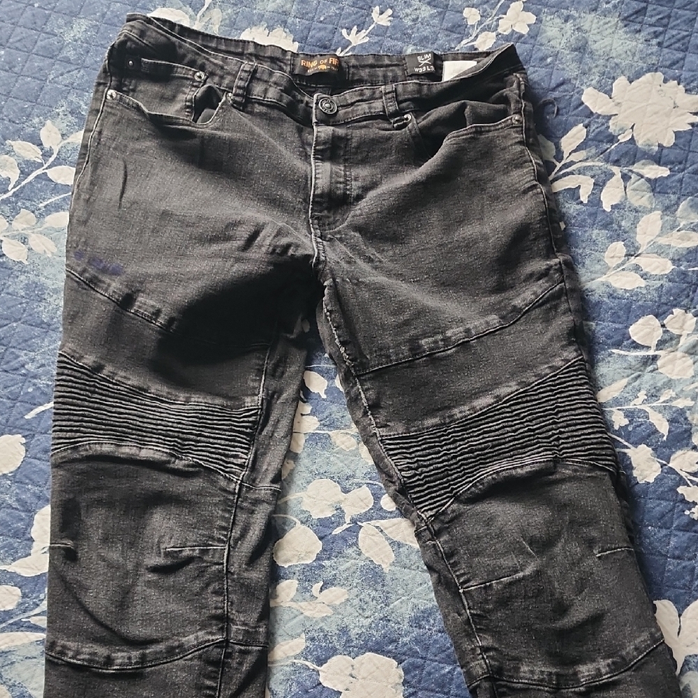 Men's Ring Of Fire W33 L30 Black Jeans